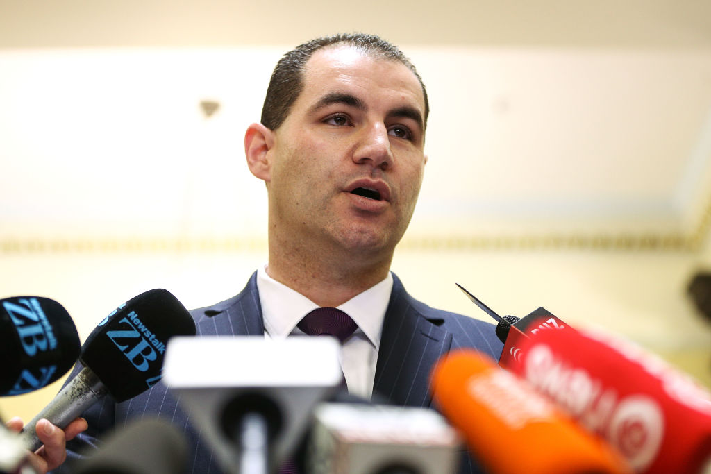 Jami-Lee Ross talks to media during a press conference at Parliament today. Photo: Getty Images