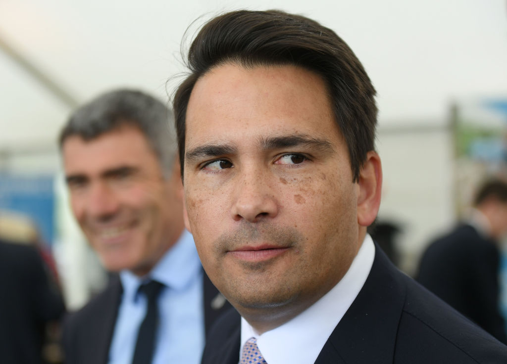 National leader Simon Bridges arrives at the Hawke's Bay A&P Show in Hastings yesterday. Photo:...