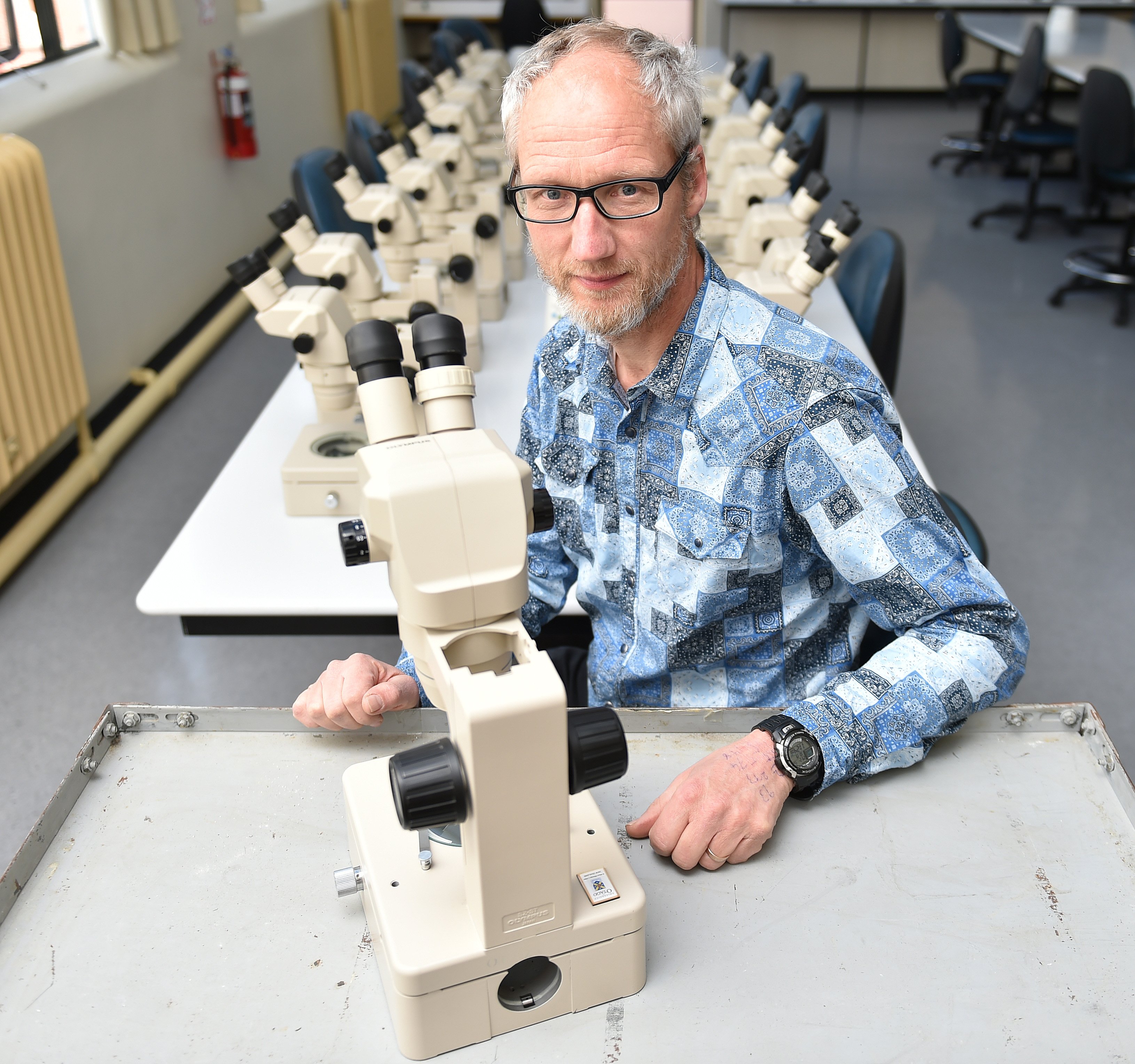 Associate Prof Mark Lokman, of the University of Otago, is shipping 21 Olympus microscopes to...