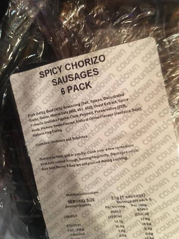 The piece of wood was found in a packet of spicy chorizo sausages. Photo: Supplied
