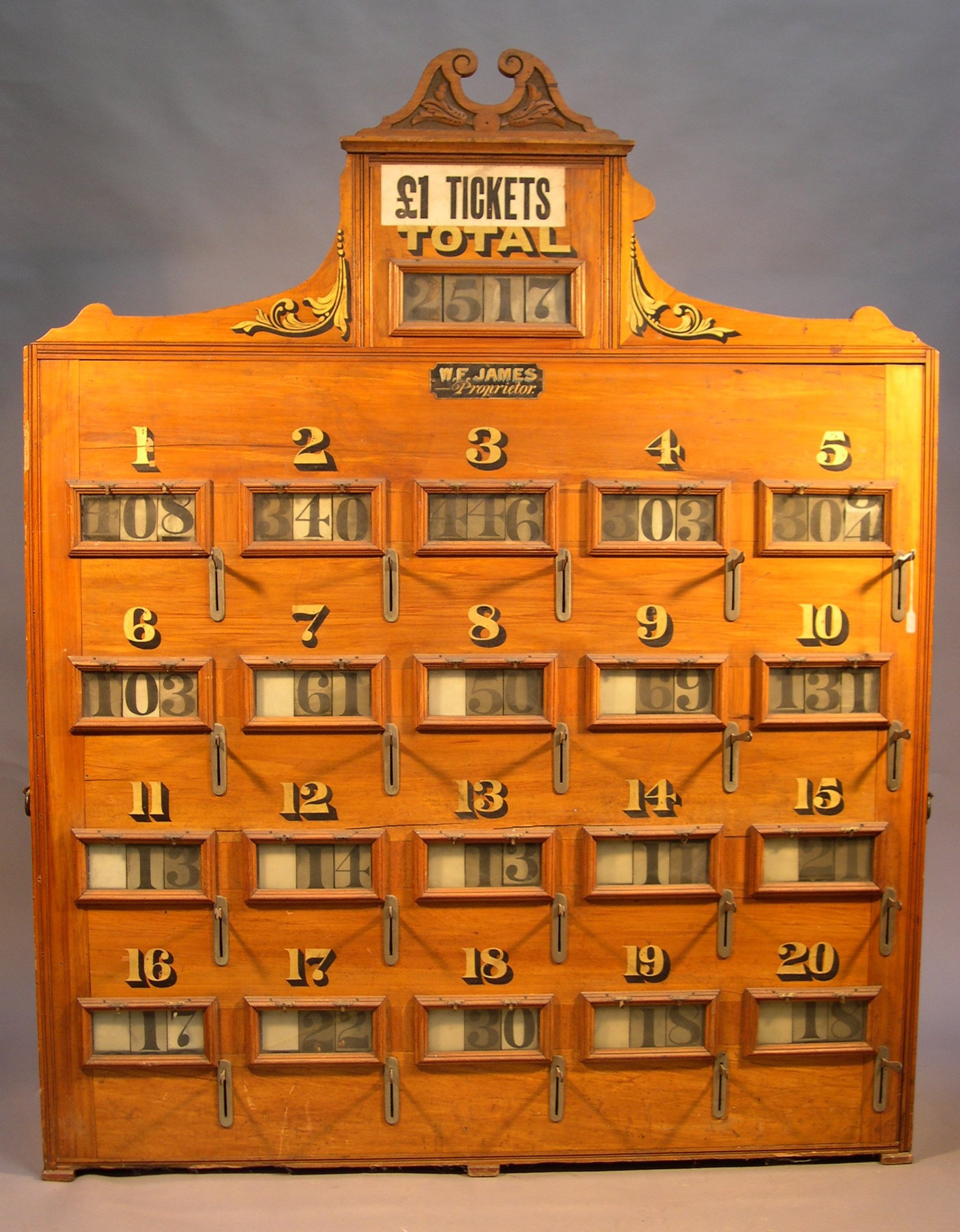 The front of Toitu's 1896 totalisator machine. Photos: Collection of Toitu Otago Settlers Museum