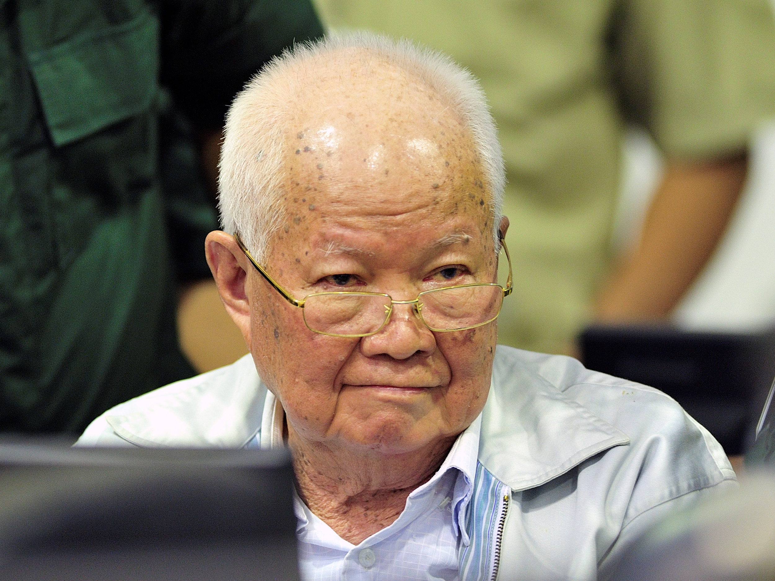 Former Khmer Rouge head of state Khieu Samphan inside the courtroom. Photo: Reuters