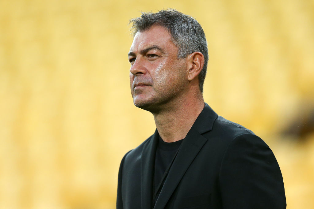 Phoenix coach Mark Rudan watches his team in action against the Western Sydney Wanderers at...