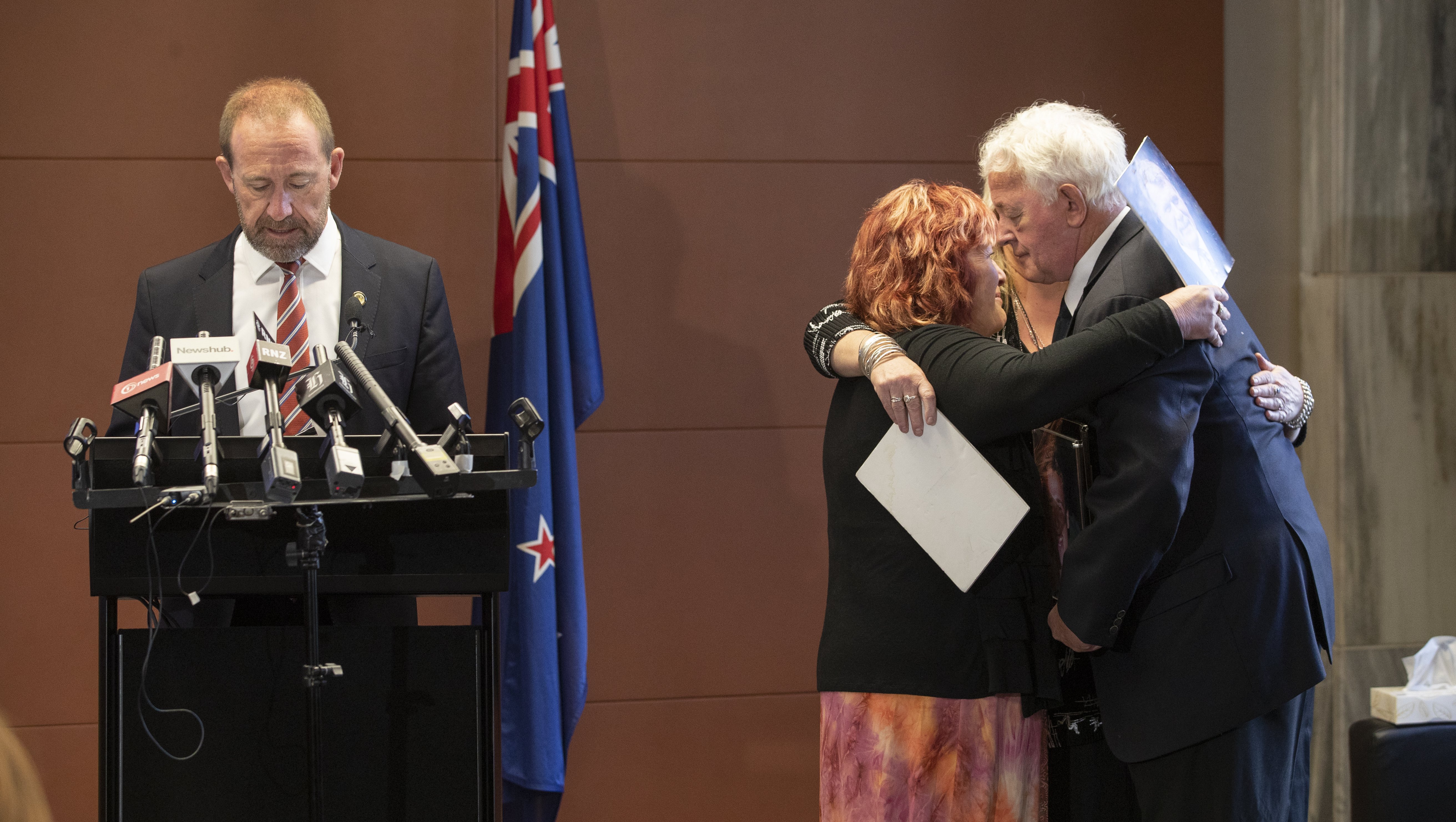 Pike River family members Sonya Rockhouse, Anna Osborne and Bernie Monk are emotional as Pike...