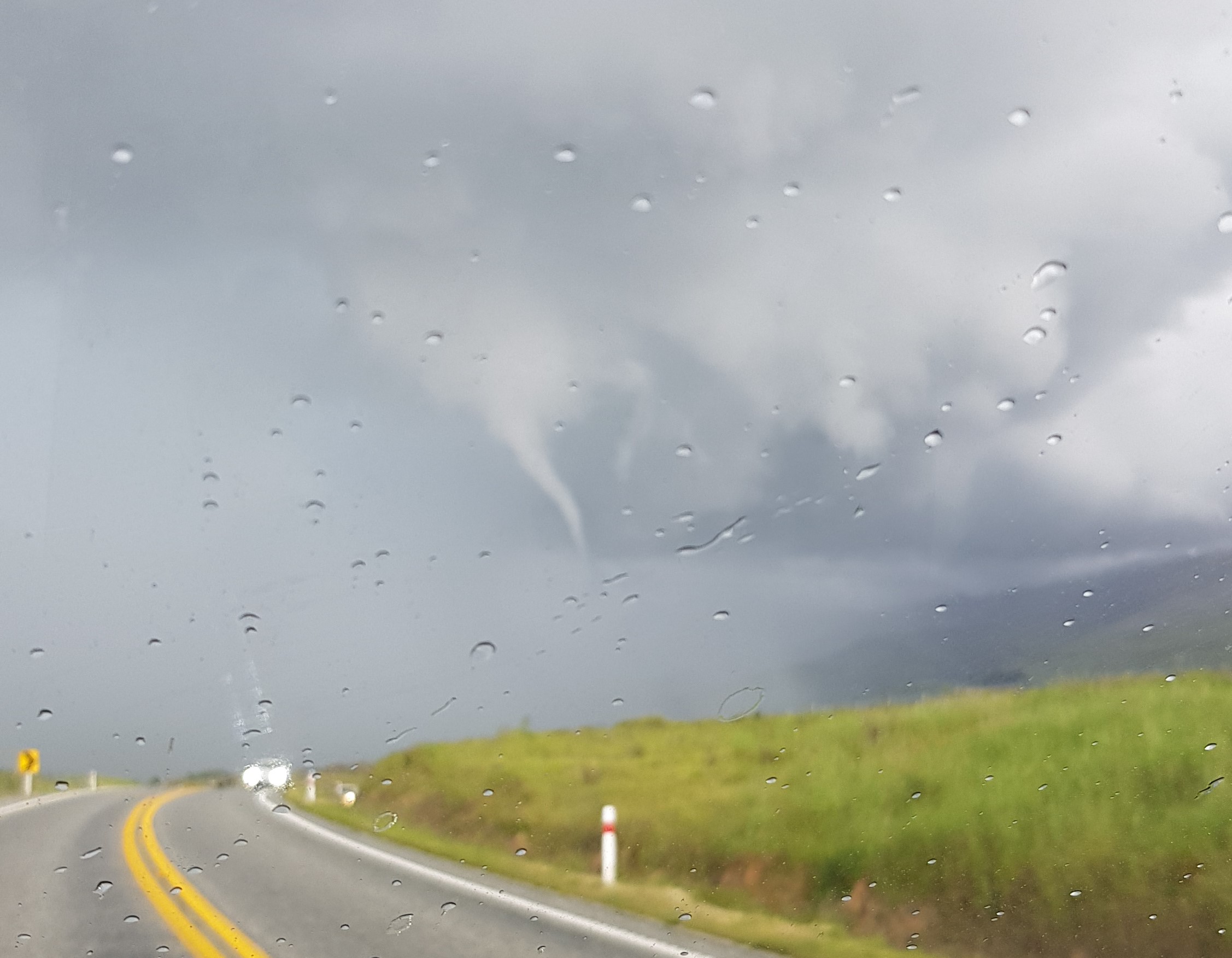 A tornado begins to form in Fruitlands near Roxburgh. Photo: Bradley Robertson