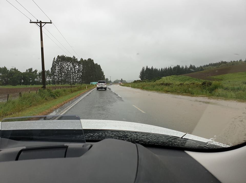 There has been surface flooding in Southland this morning. Photo: Emergency Management Southland