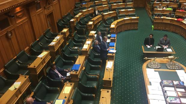 Most National MPs walked out of Parliament after Simon Bridges was ordered to leave during...