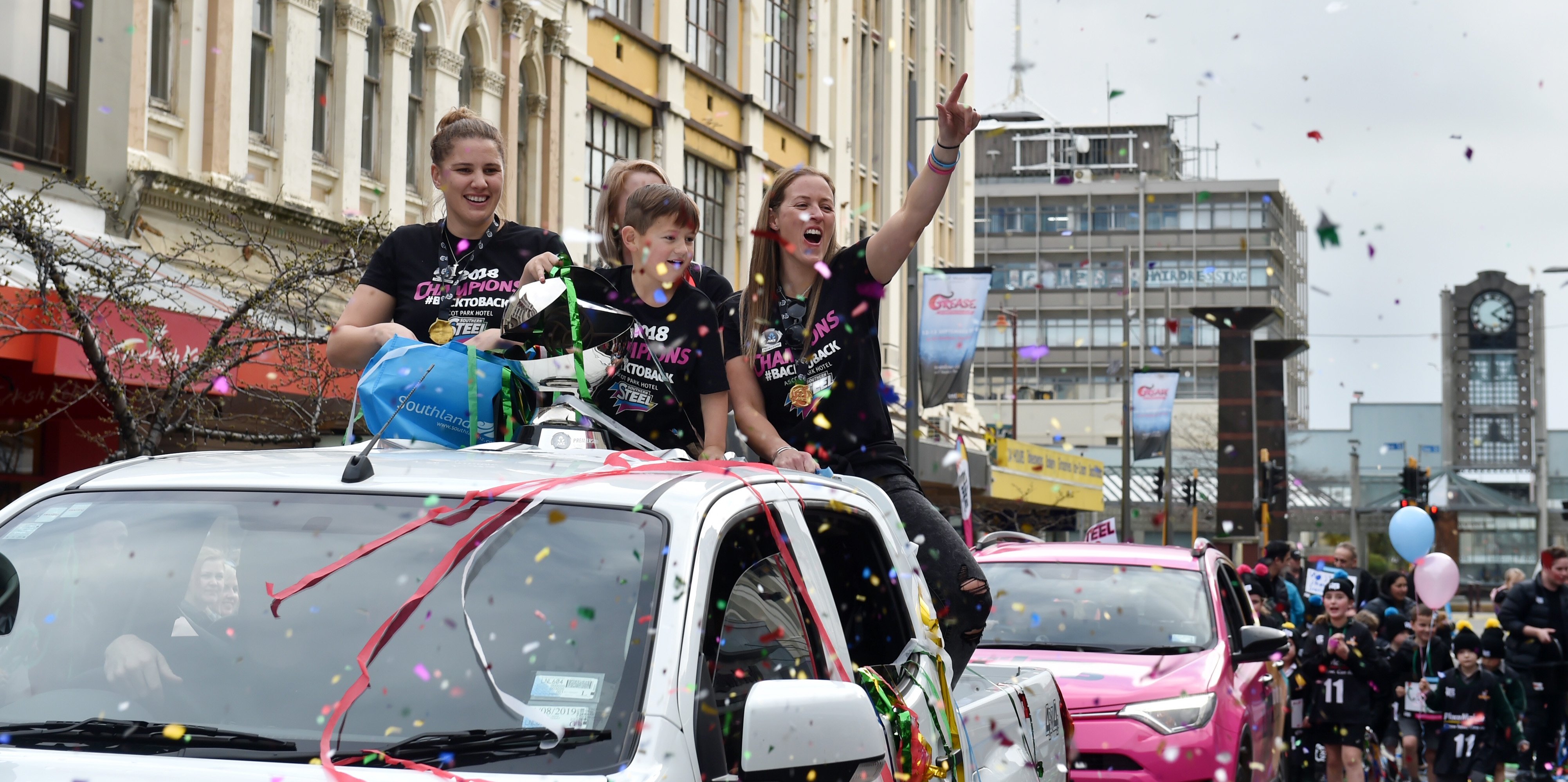 The SOuthern Steel parades through the streets of Invercargill in August after a successful year....