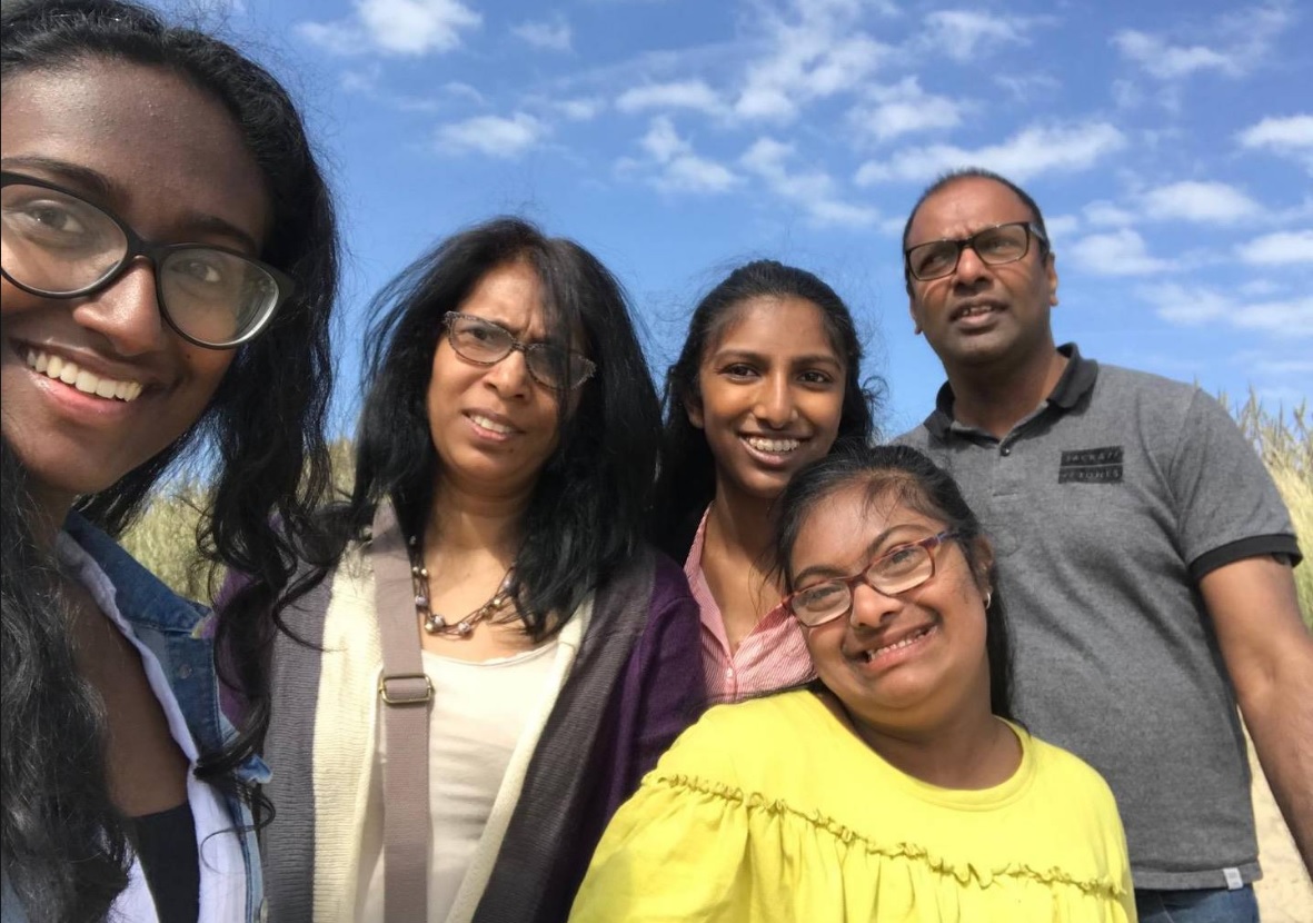 The Suhinthan family, from left: Tanya, Nilani, Saumia, Bumikka and Nagarajah. Photos: Supplied 