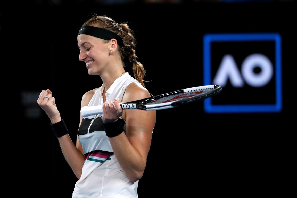 Petra Kvitova celebrates her victory. Photo: Reuters