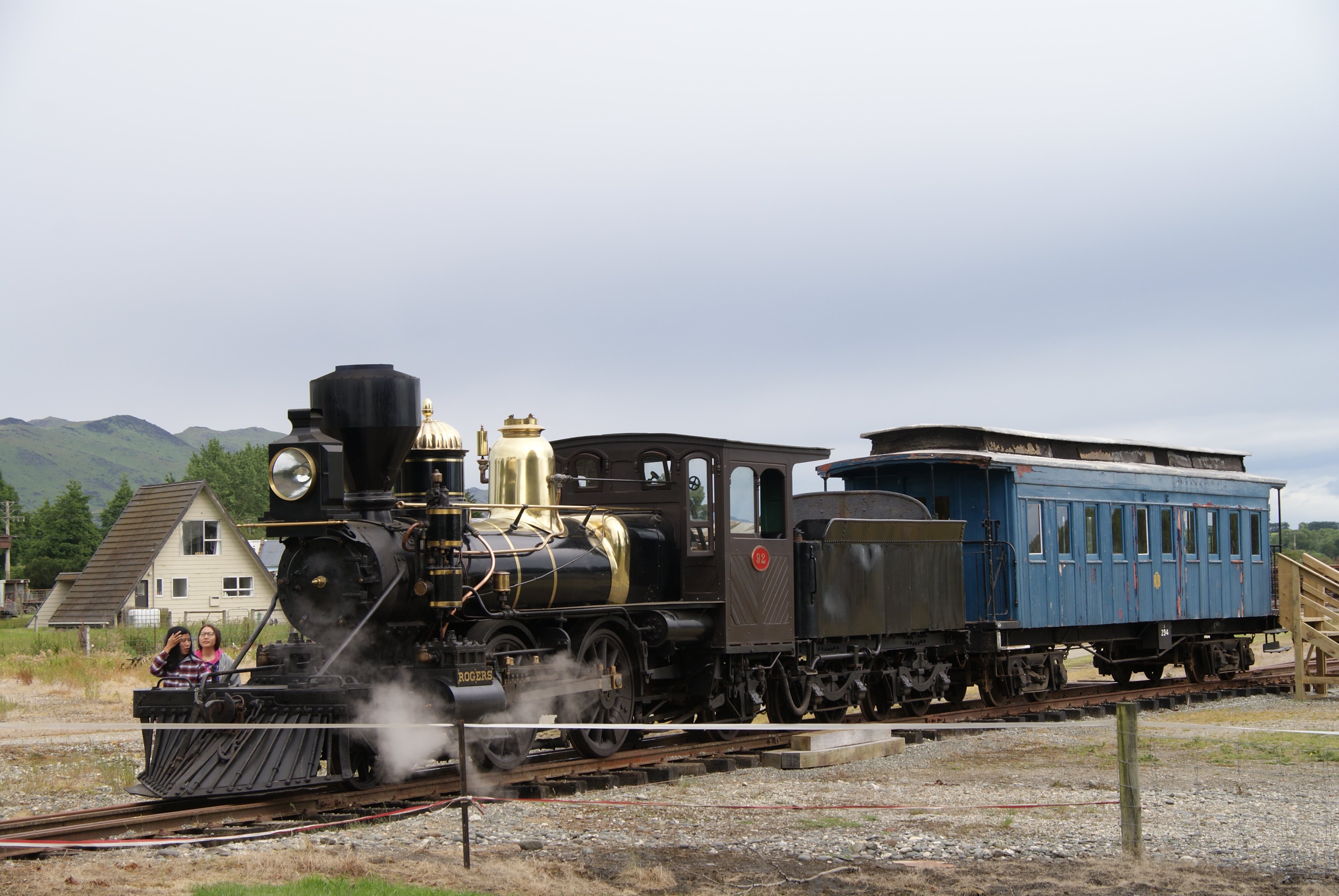 The Rogers K92 steam locomotive, restored by the Fiordland Vintage Machinery Club and the Waimea...