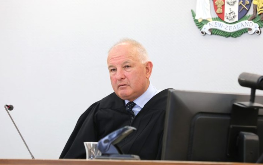 Judge Stephen Harrop at the sentencing for Hannis. Photo: RNZ