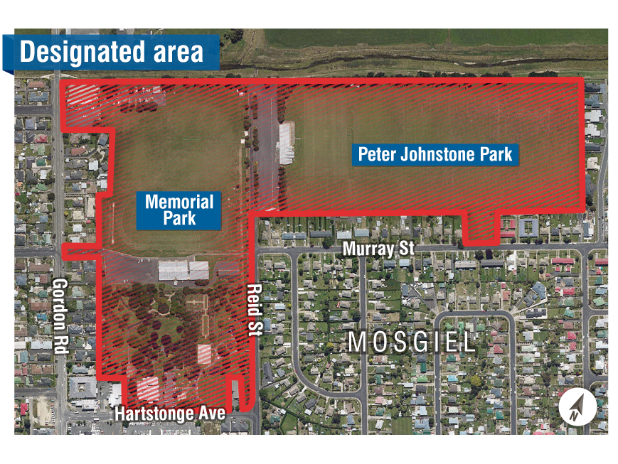 The planned designated area in Mosgiel for a new aquatic centre. 