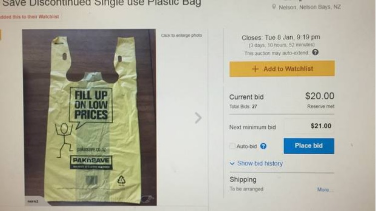 Kiwi "memorabilia" collectors will have until January 8 to snatch up the Pak'nSave single use...