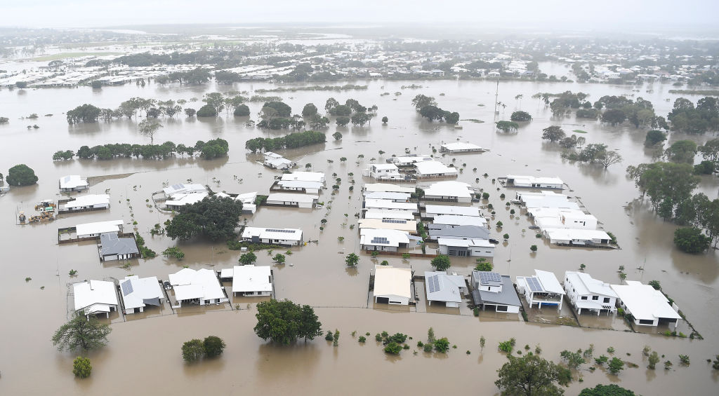 An aerial view of flooded Townsville. Photo: Getty