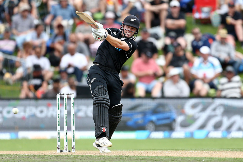 Henry Nicholls hits out on his way to 64 against Bangladesh in Dunedin. Photo: Getty Images 