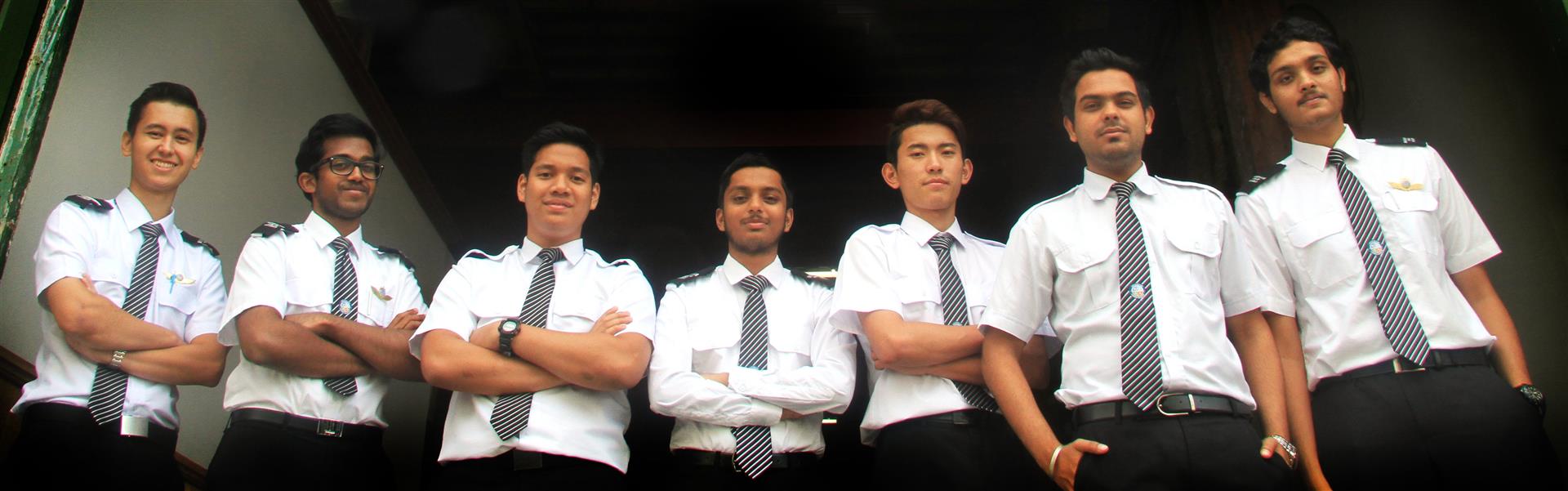 Old school charm is set to be augmented by new school education as New Zealand Airline Academy student pilots (from left) Anthony Green, Samuel Michael, Muhammad Fakhri, Saravanamoorthy Yuvarajan, Sonam Jimmy Tshering, Harjit Singh and Rishikumar Jayakuma