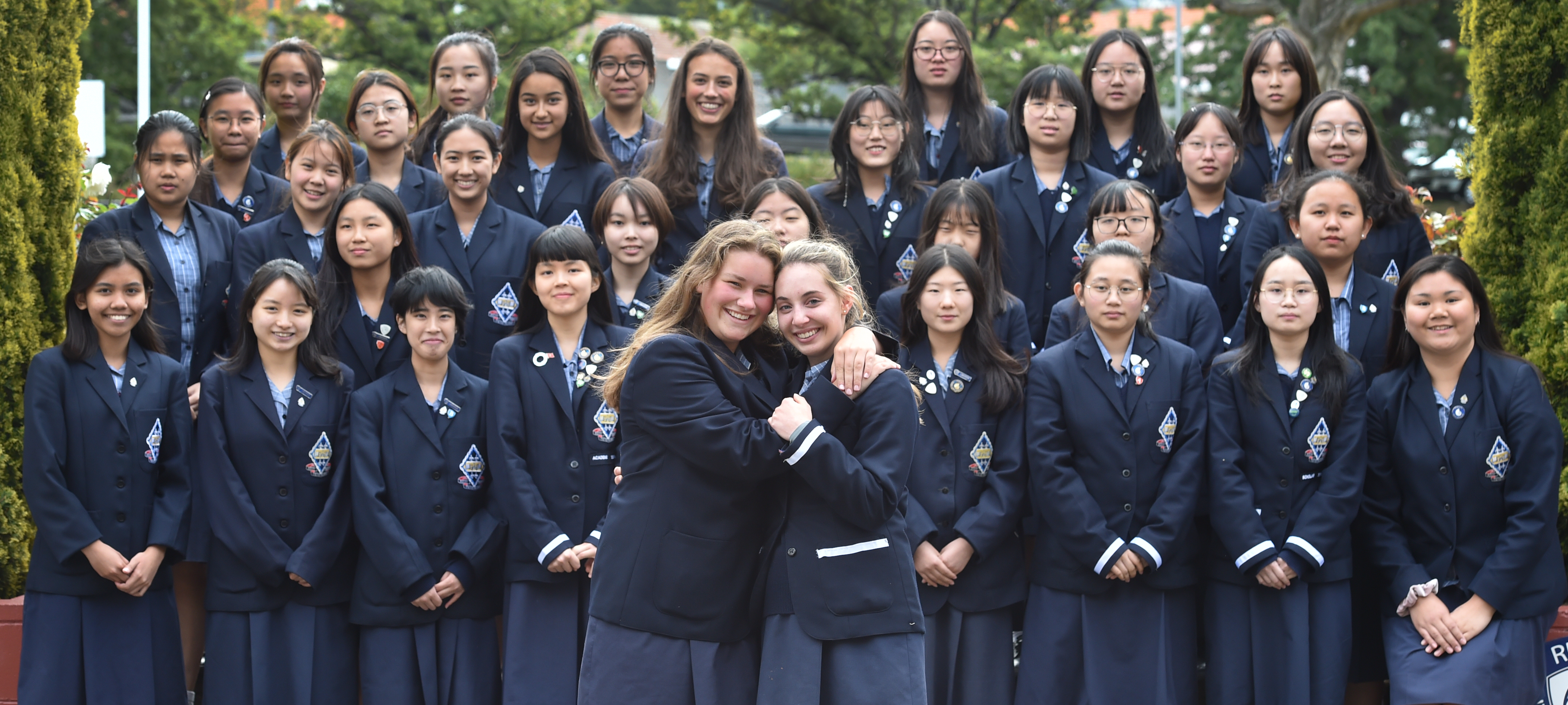 Otago Girls' High School international fee-paying (IFP) pupils Hanna Heine (left, 16) and Kaja...