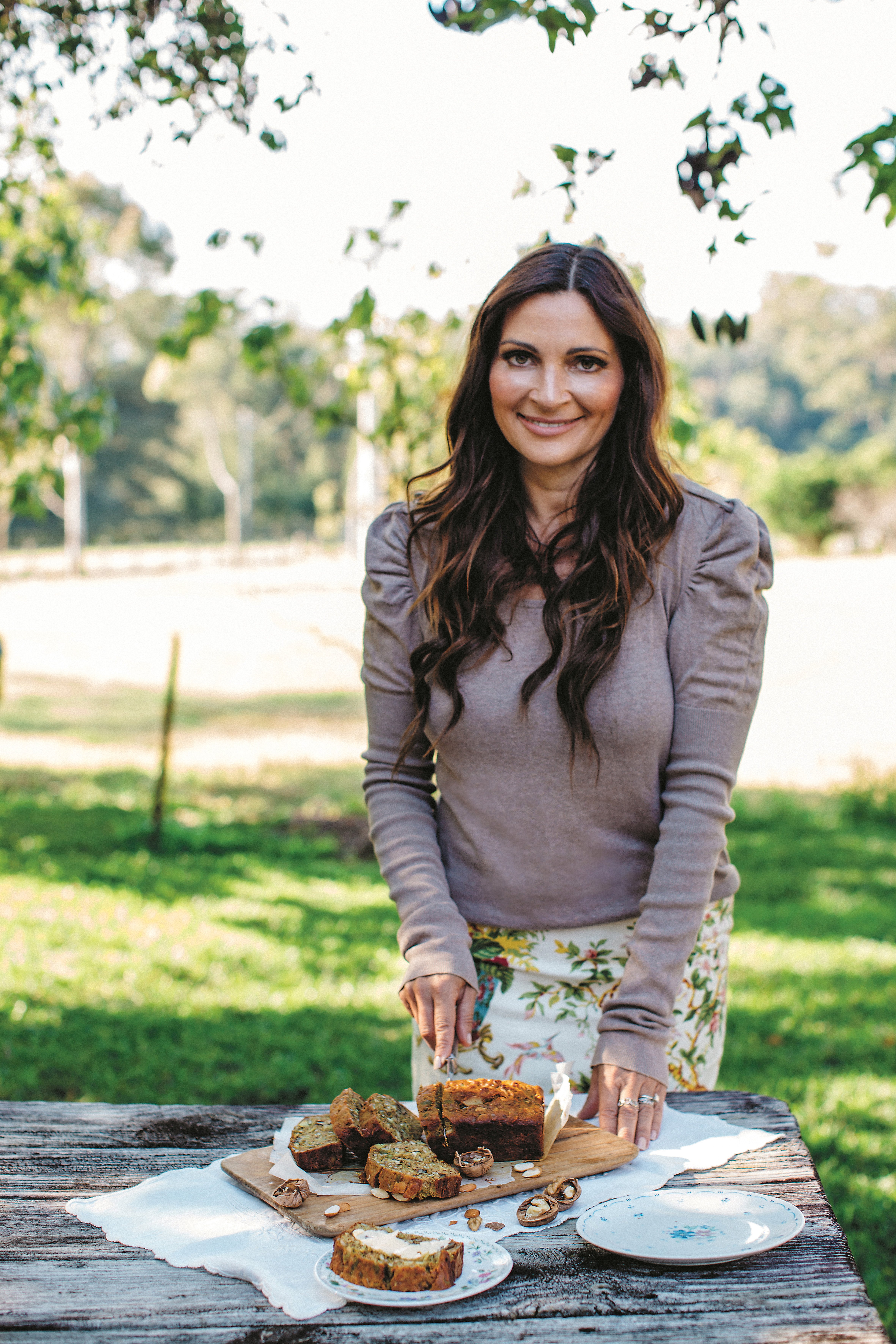 Lee Holmes cuts her Turmeric seeded loaf. Photos: Supplied 