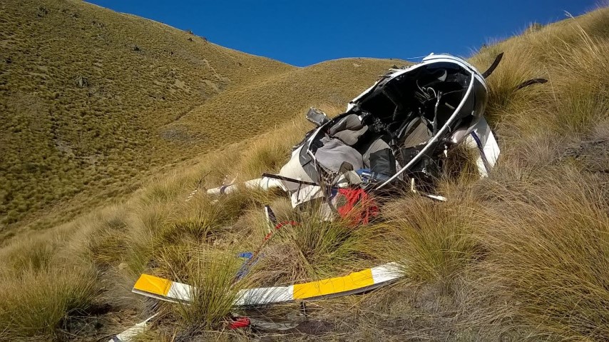 Wreckage at the site after the crash.  Photo: CAA Safety Investigation Unit