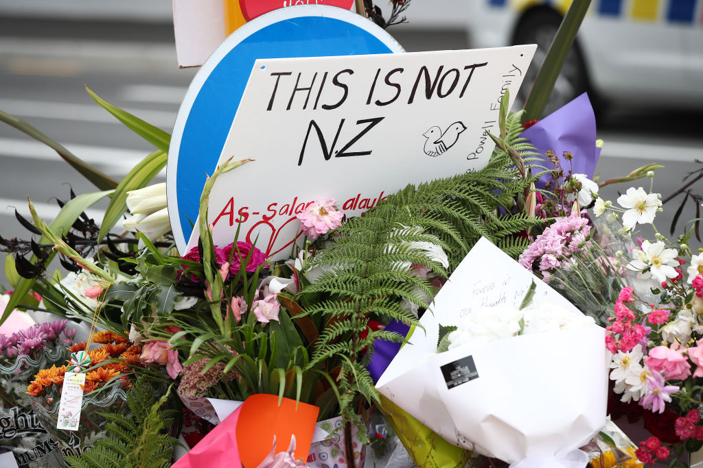 The floral tributes grow near the Al Noor mosque on Deans Rd in 2019 in Christchurch. Photo:...