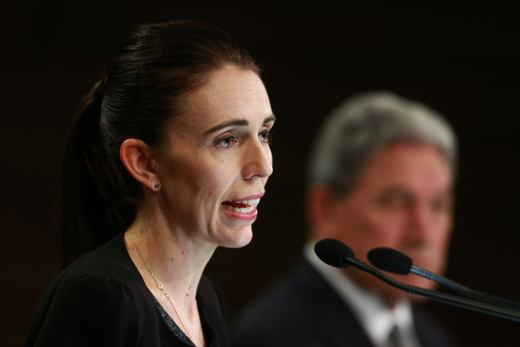 Prime Minister Jacinda Ardern and Deputy Prime Minister Winston Peters speak about gun laws...