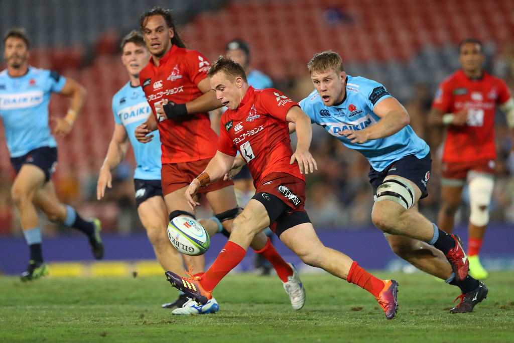 Hayden Parker in action for the Sunwolves against the Waratahs. Photo: Getty 