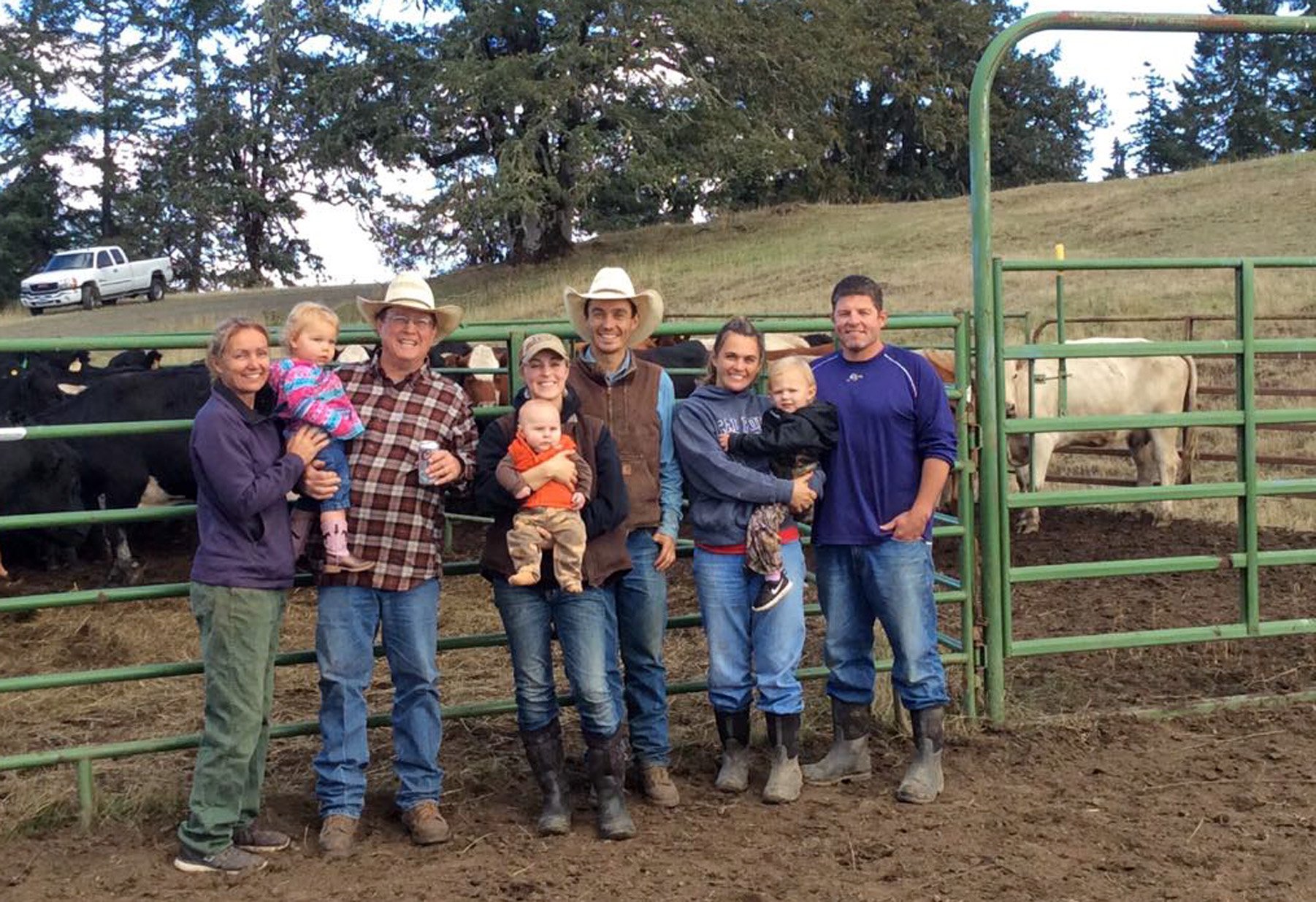 Oregon ranchers Sharon, Eva, Bill, Kelsey, Pacen and Colton Gow and Bailey, Teagan and Nick Cline...