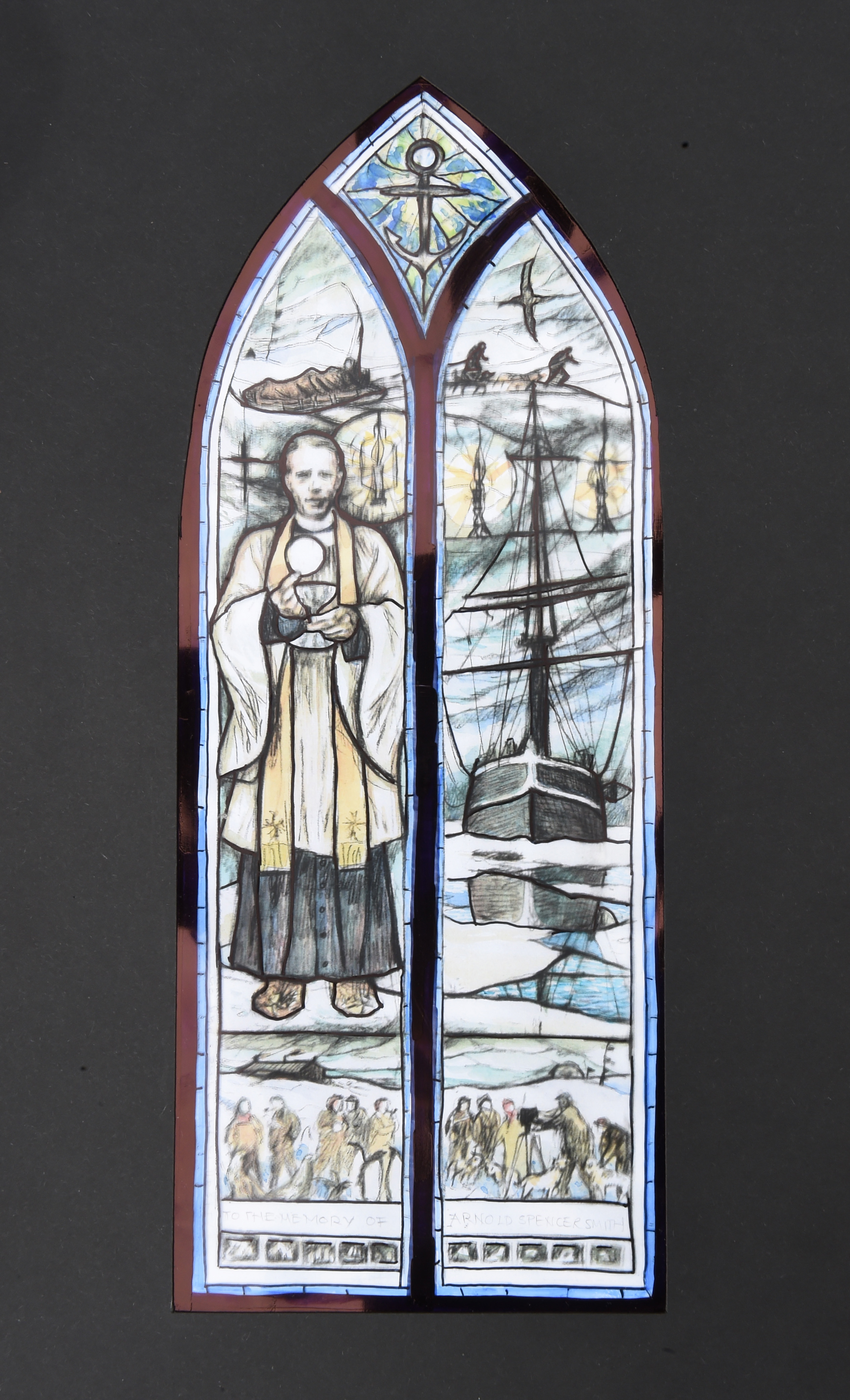 A rendering by Ms Packer of what the stained-glass window will look like.