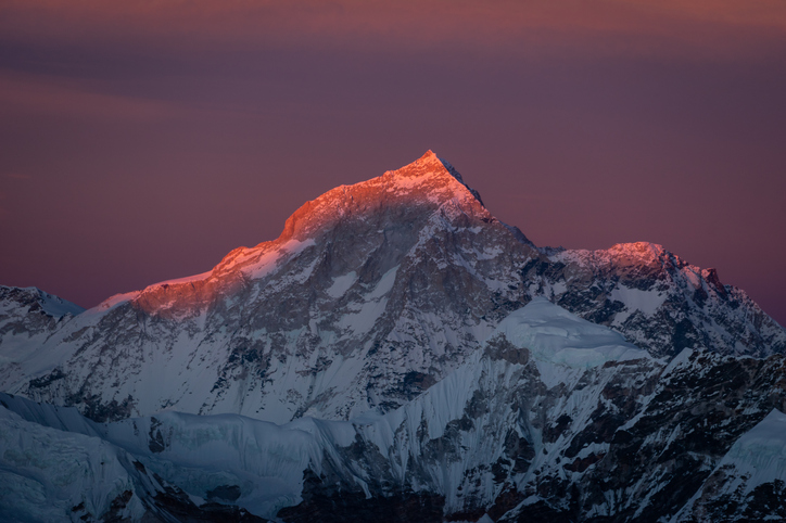 Makalu's four-sided pyramid features the world's fifth-highest peak, standing 8481 metres. Photo:...