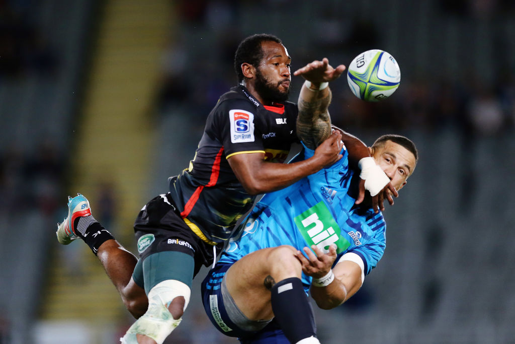 Sonny Bill Williams (R) in action for the Blues against the Stormers. Photo: Getty