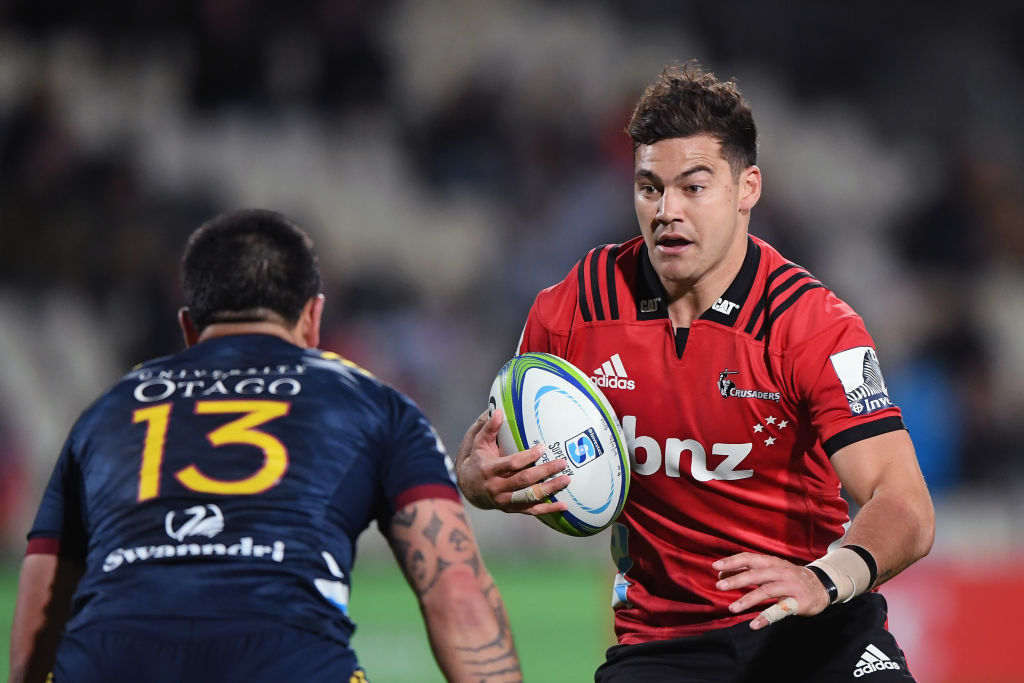 David Havili runs the ball up for the Crusaders against the Highlanders. Photo: Getty