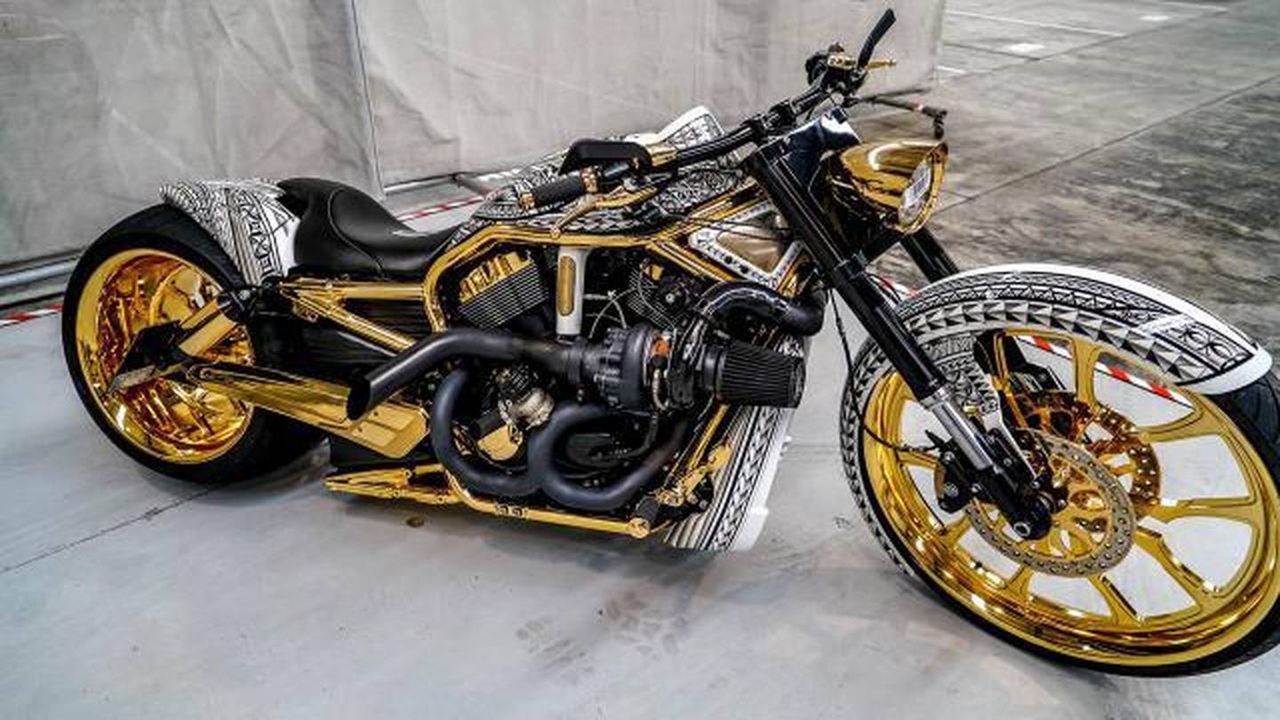 A gold-plated Harley Davidson was among the $3.7m worth of assets seized in Operation Nova. Photo...