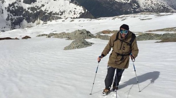 Former All Black and Highlanders prop Carl Hayman snow trekking in Nepal. Photo via NZ Herald