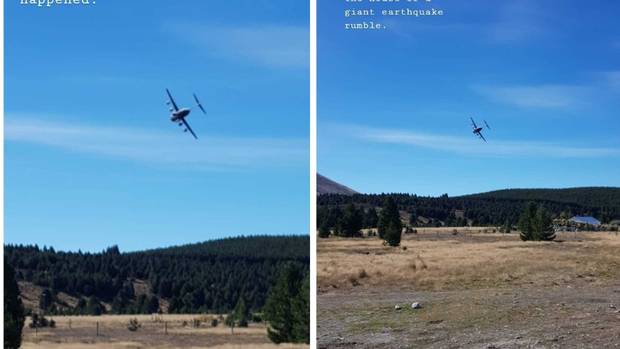 The air force plane stunned locals near Twizel. Photo: Instagram