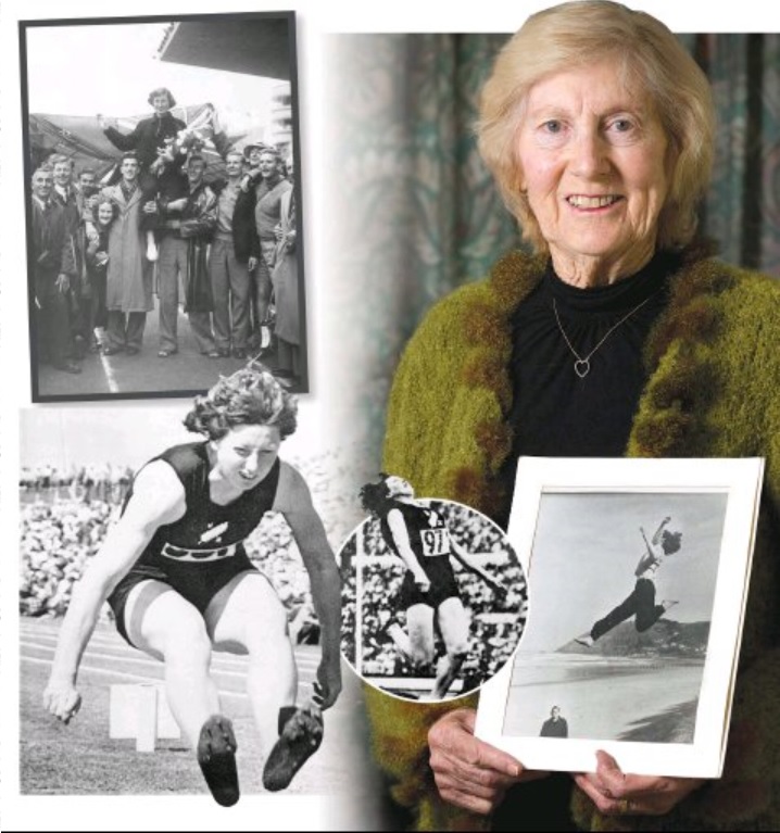 Yvette Corlett (nee Williams) holds a photograph showing how she perfected her technique with...