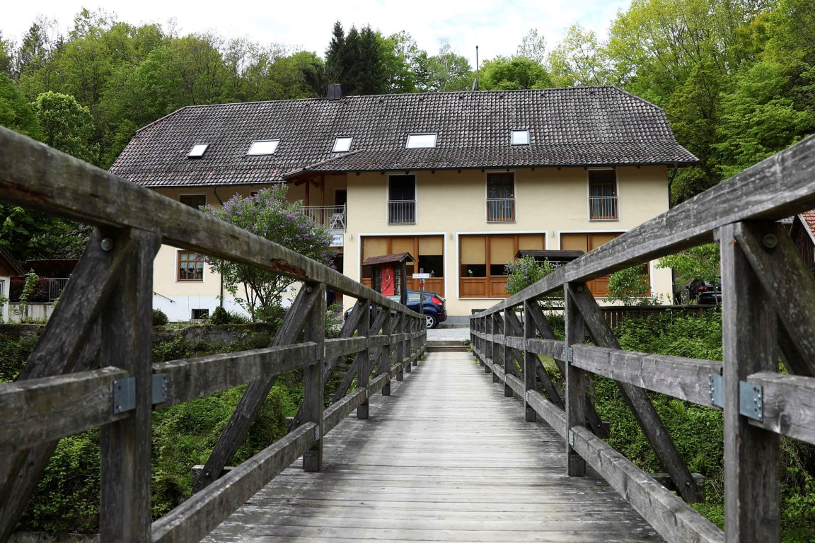 The  hotel in Bavaria where the three bodies were found with crossbow bolts in them. Photo: AP