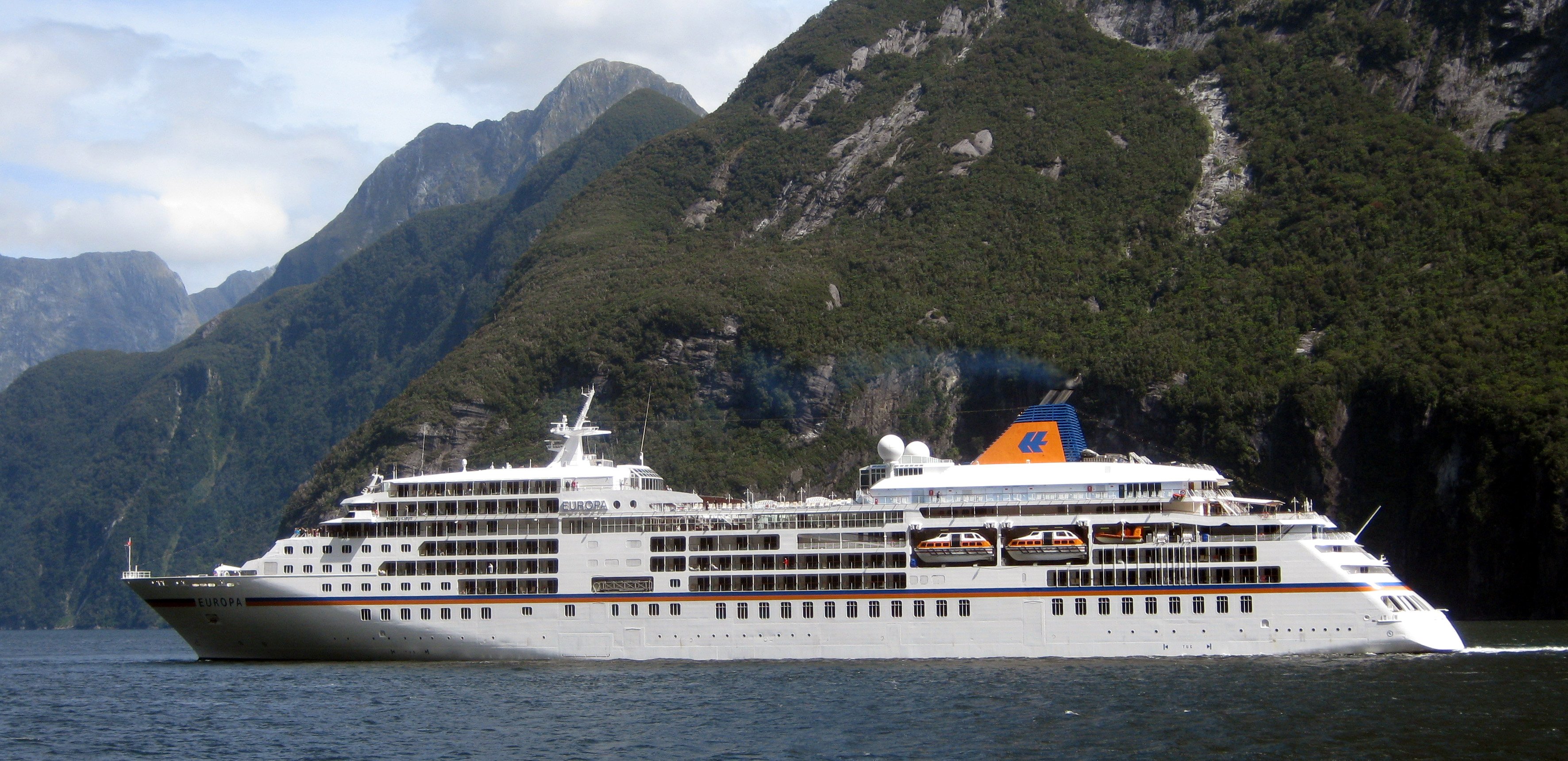 The boutique cruise ship Europa cruises Milford Sound. Photo: Allied Press
