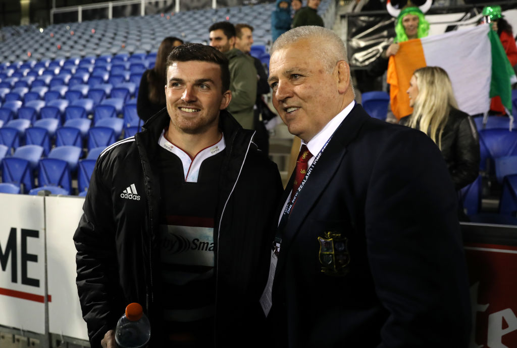 British and Irish Lions head coach Warren Gatland (right) with his son, the Provincial Union XV's...