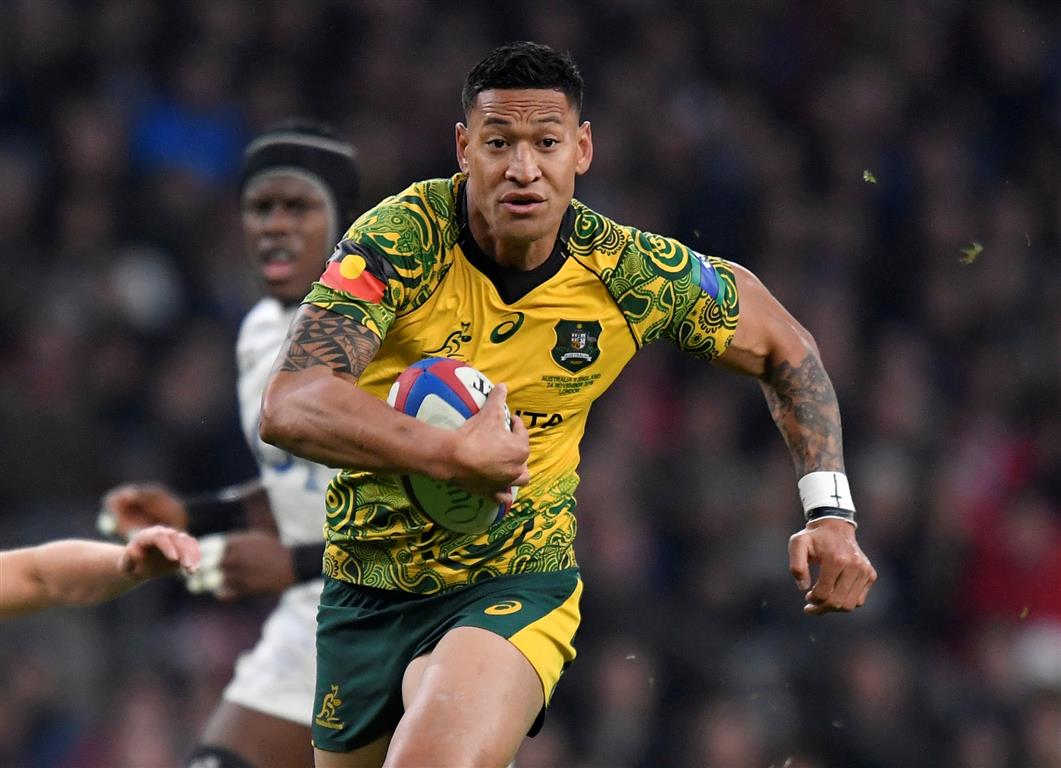 Israel Folau in action for the Wallabies against England. Photo: Reuters