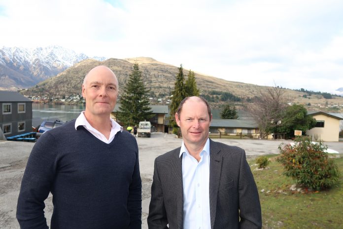 SkyCity Queenstown general manager Jono Browne (left) and Colliers International broker Steve...