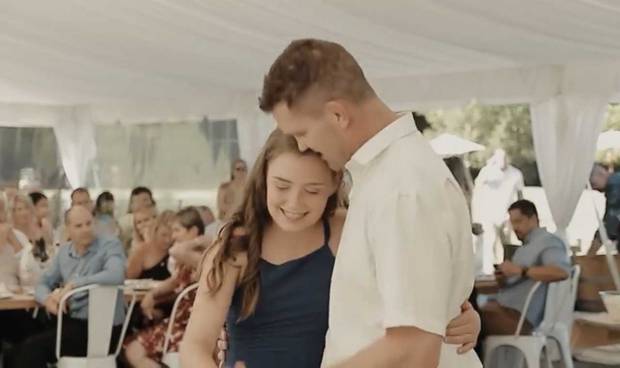 Precious father-daughter dance captured at Blair's wedding vows renewal with his youngest Lilly, 12. Photo: Supplied