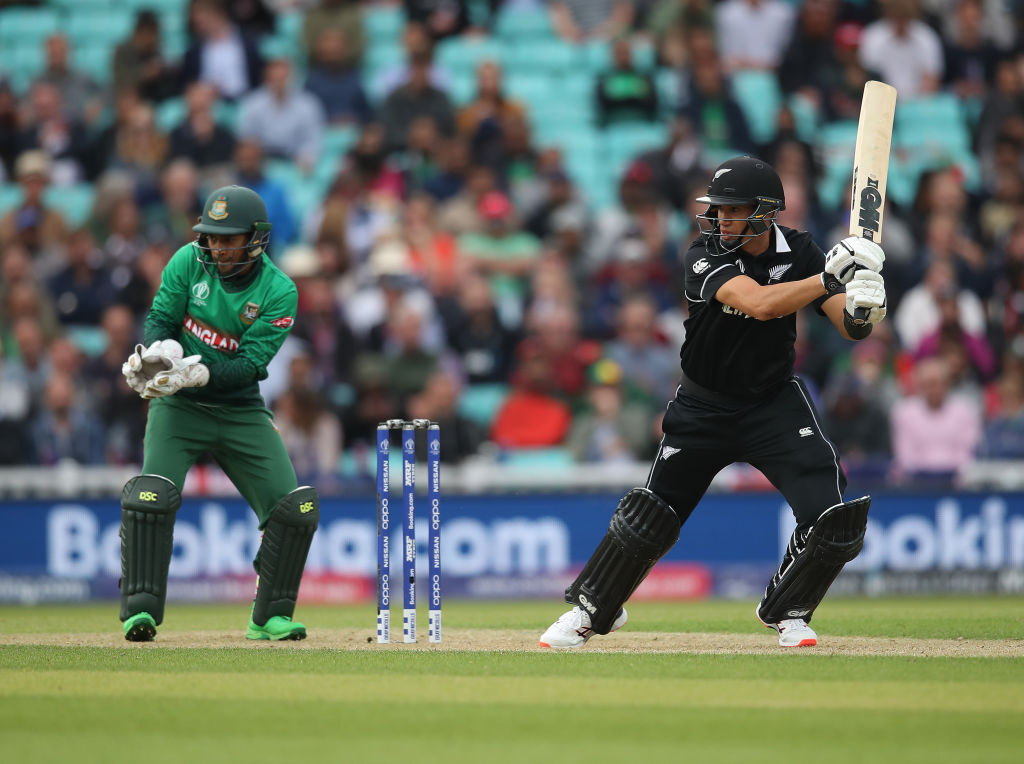 Ross Taylor gets a shot away on his way to 82 against Bangladesh. Photo: Getty