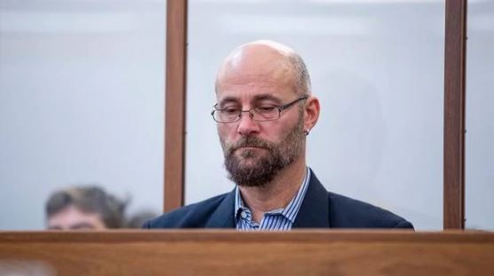 Nigel Edgecombe sits in the dock at Wellington District Court for sentencing. Photo: Pool