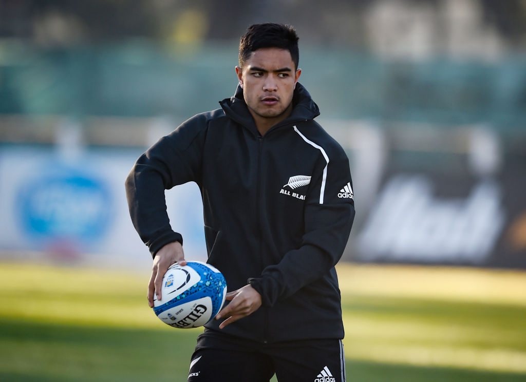 Josh Ioane in action at an All Blacks training session in Buenos Aires before the match against...