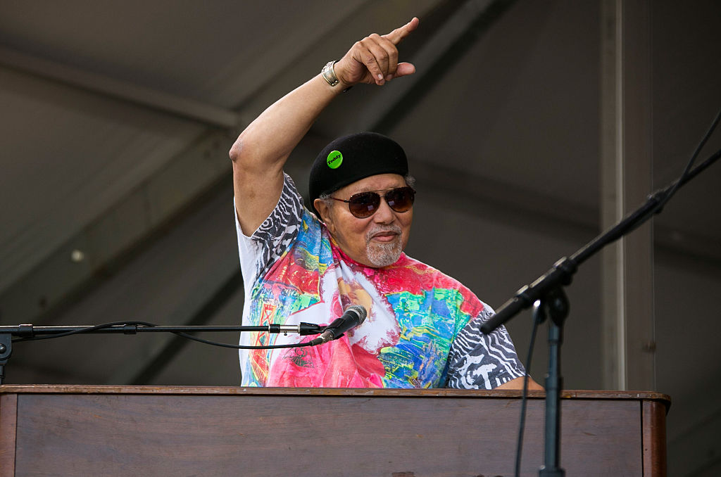 Art Neville performs with The Meters during the 2015 New Orleans Jazz & Heritage Festival. Photo:...