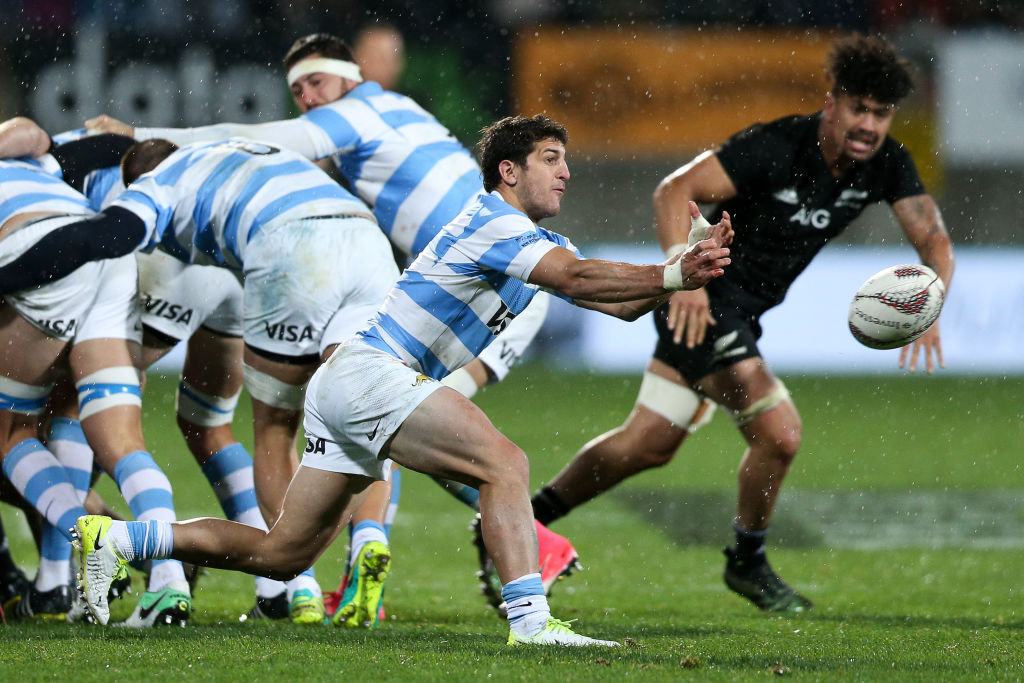 Tomas Cubelli in action for Argentina against the All Blacks in New Plymouth in September 2017....