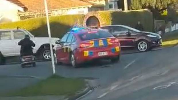 The police pursuit of a person on a mobility scooter was captured on video.