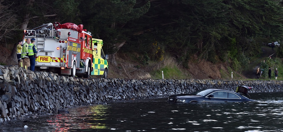 Emergency services at the scene yesterday. Photo: Peter McIntosh