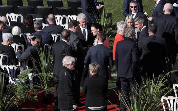 Jacinda Ardern and Sports Minister Grant Robertson are attending the funeral. Photo: RNZ
